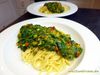 Spaghetti mit Curry-Spinat